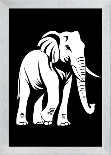 Tier weißer elefant gerahmtes - weißer,