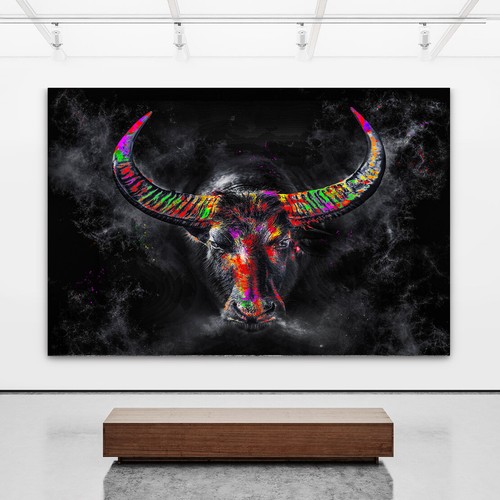 Leinwandbild stier kunstdruck - leinwandbild,