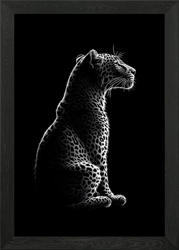 Tier weißer leopard - leopard, gerahmtes
