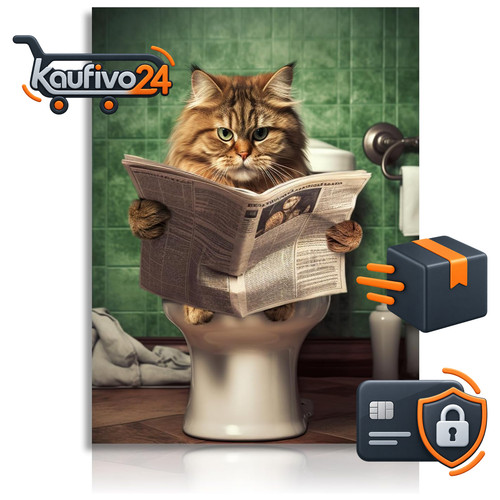 Wandbilder katze toilette - wandbilder,