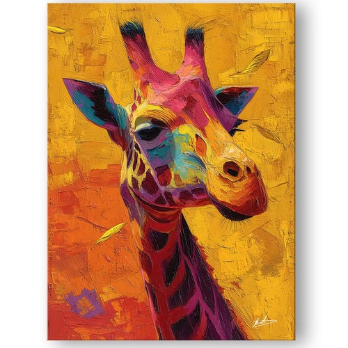 Leinwandbild giraffe abstrakt - leinwandbild,
