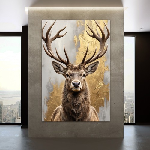 Gold hirsch mit hörnern - mit,
