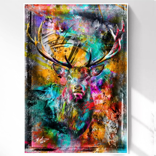 Leinwand bilder hirsch - leinwand,