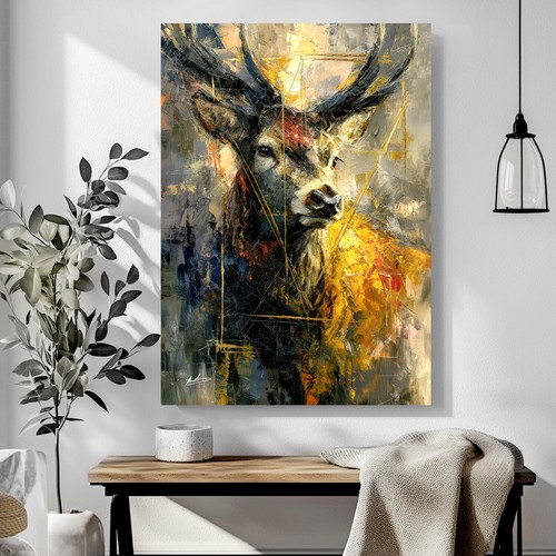 Leinwand bild hirsch natur - leinwand,