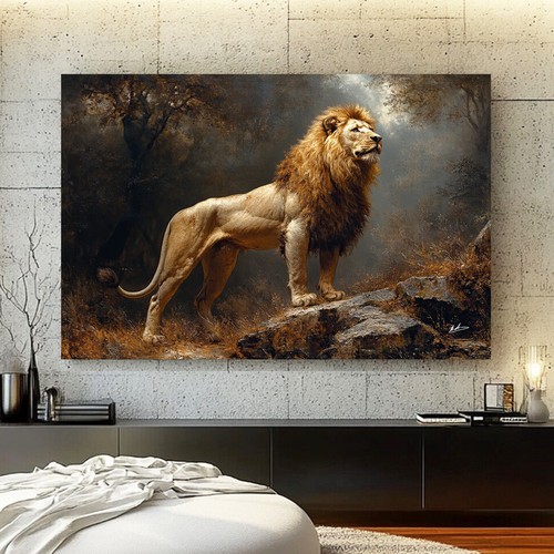 Leinwand bild löwe - leinwand, tiere