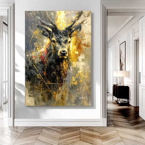 Leinwand bild hirsch - leinwand, natur