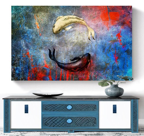 Leinwandbild abstrakt fische - leinwandbild,