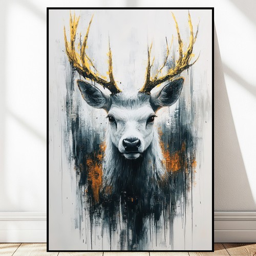 Leinwand bild hirsch tiere - leinwand,